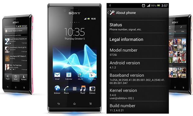 Sony Xperia J erhält Android 4.1.2 Update